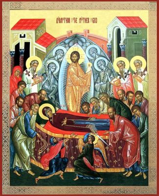 The Dormition of the Theotokos! A Symphony of Golden Light and Heavenly Intercession