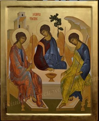 The Trinity Icon: A Stunning Example of Byzantine Influence and Spiritual Depth!